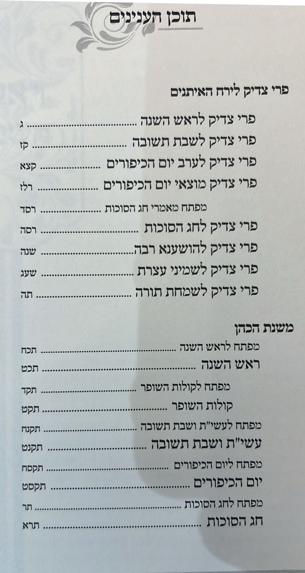 פרי צדיק על המועדים - ירח האיתנים / ר' צדוק הכהן מלובלין זצוק"ל