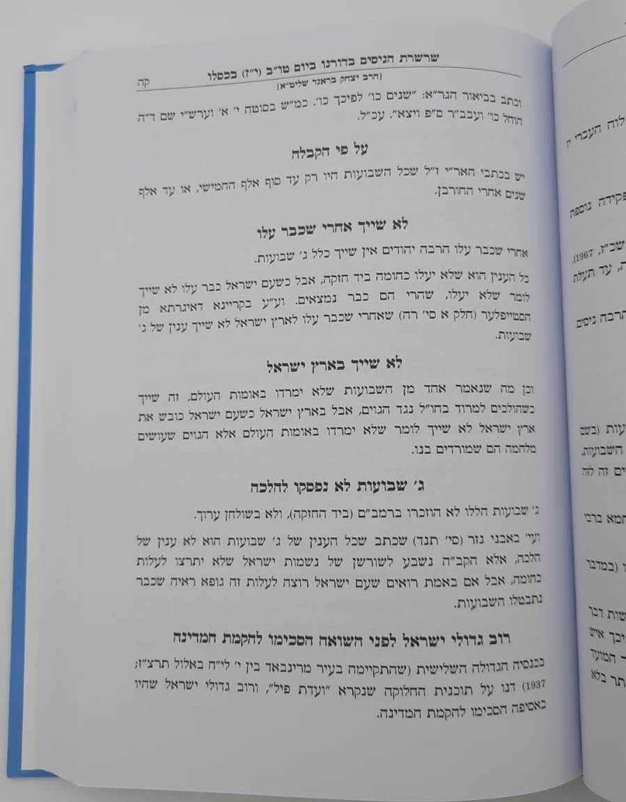 שרשרת הניסים ביום טו"ב יז בכסלו / שמונה ימים לפני שמונה ימי חנוכה