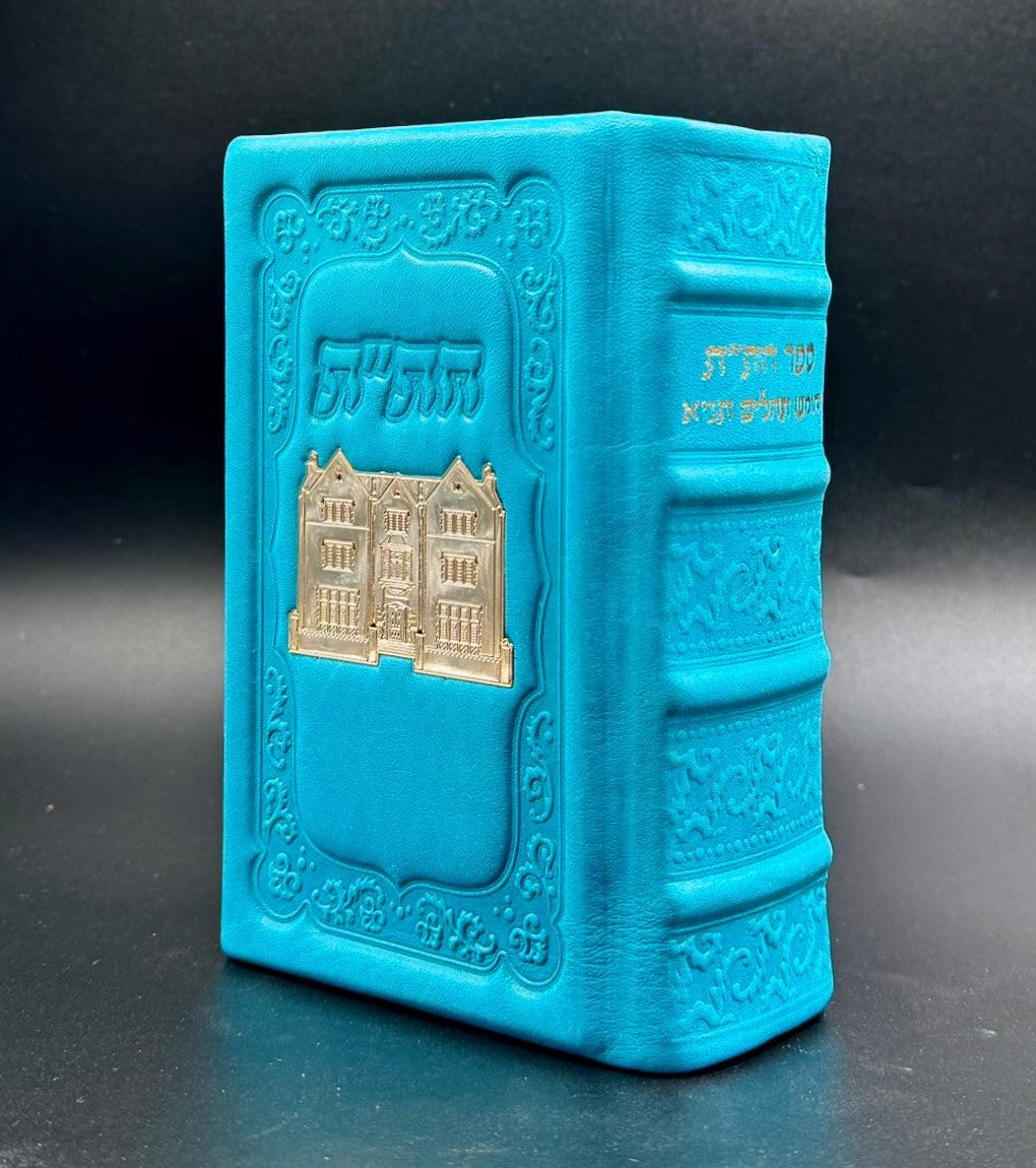 חת"ת - עור אמיתי עם טס זהב / צבע תכלת