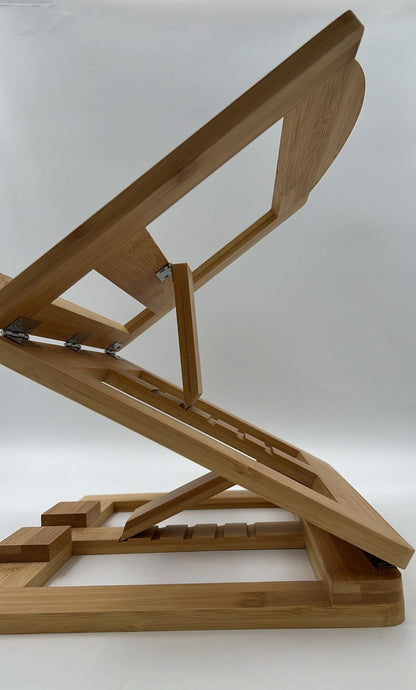 סטנדר שולחני מתקפל ומדורג בדירוג כפול - צבע חום בהיר / בעיטור ירושלים