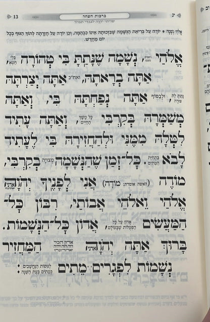 סידור כוונת הלב השלם באותיות גדולות - נוסח ע"מ / פורמט גדול