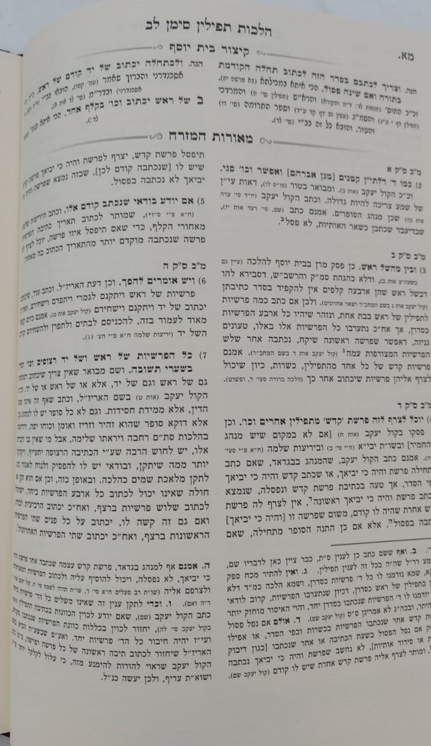 משנה ברורה מאורות - משנת סופרים / הלכות תפילין (סימנים לב'-לו')