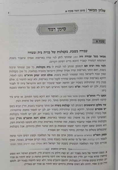 שלחן מבואר - הלכות שבת / סימנים: רמב-שדמ