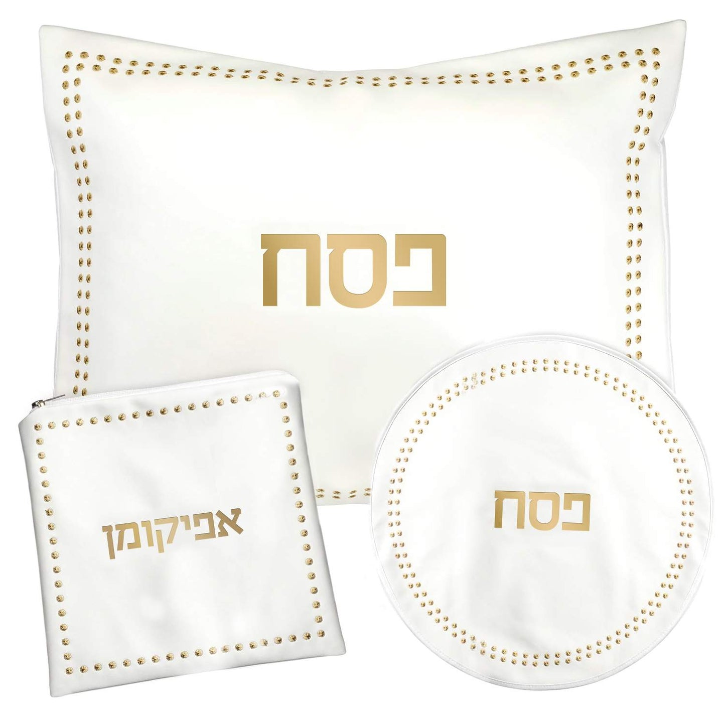 סט לפסח מסגרת נקודות - דמוי עור מפואר / בשלל מיני צבעים