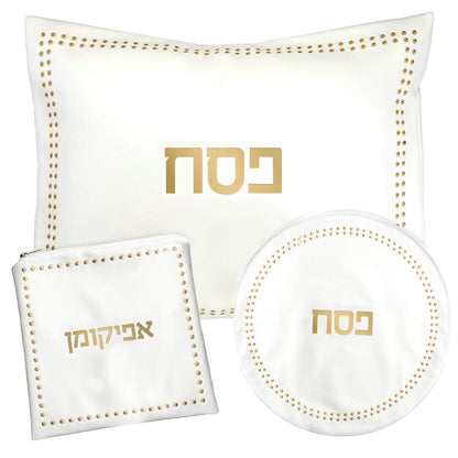 סט לפסח מסגרת נקודות - דמוי עור מפואר / בשלל מיני צבעים