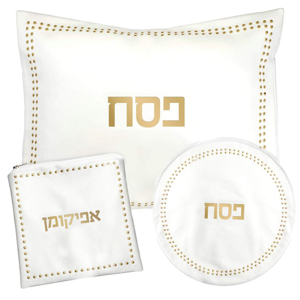 סט לפסח מסגרת נקודות - דמוי עור מפואר / בשלל מיני צבעים