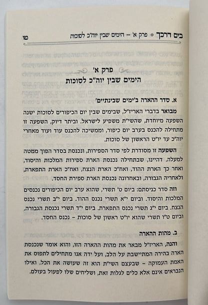 בים דרכך - ביאור פנימיות עבודת המועדים - סוכות הושענא רבה שמחת תורה / הרב י.מ מורגנשטרן