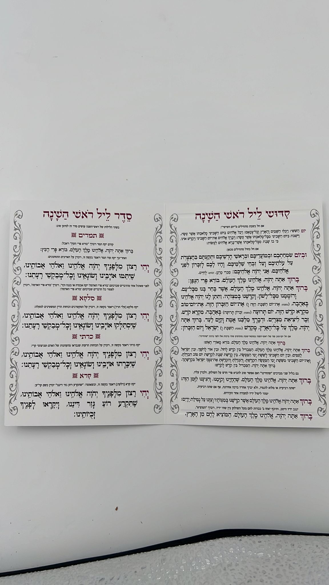 תחל שנה וברכותיה - קידוש לראש השנה וסדר הסימנים