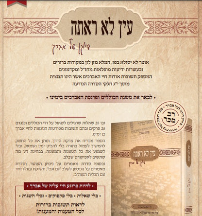 עין לא ראתה - דיוקן של אברך / חיי האברכים בימינו
