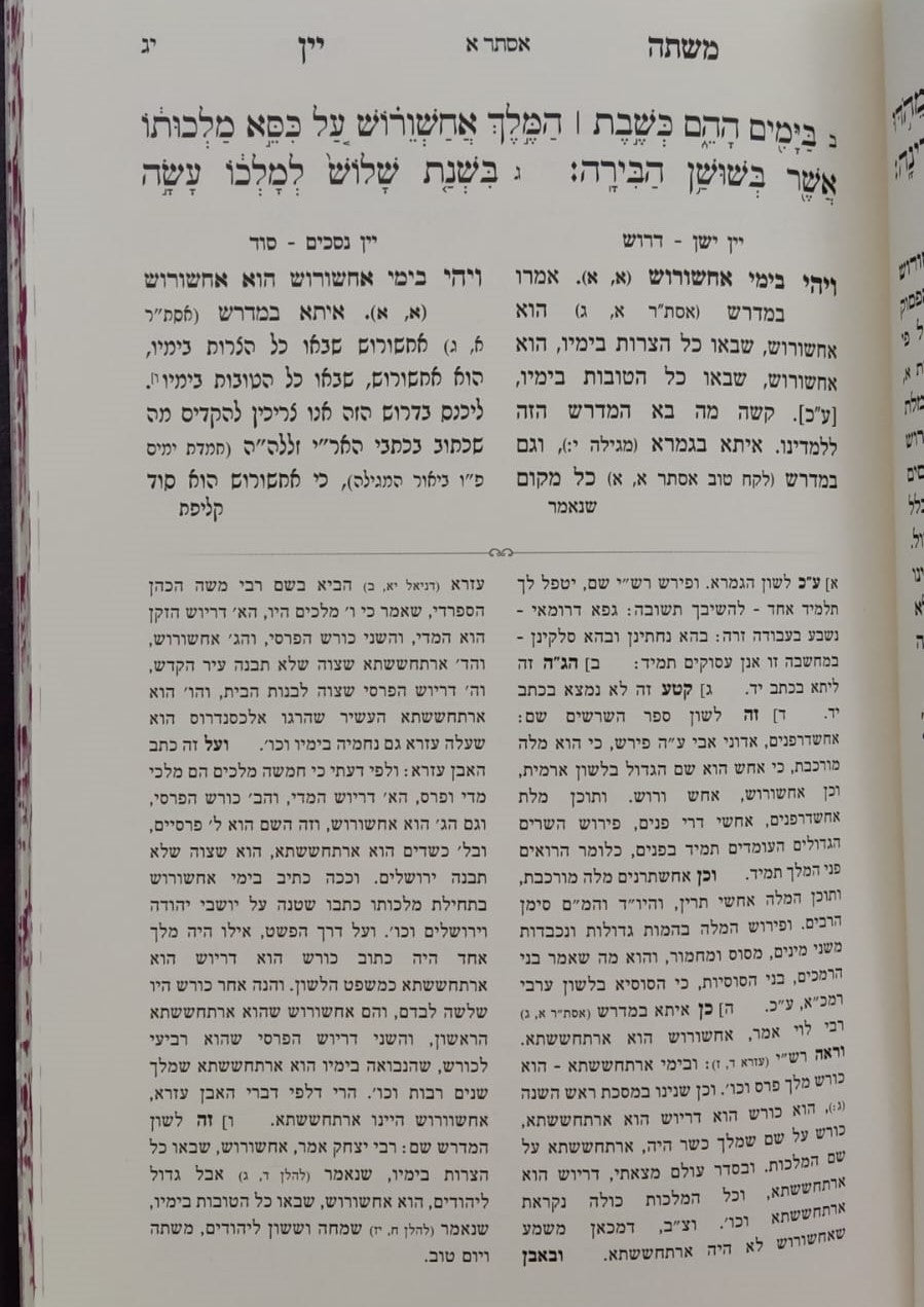 משתה יין - על מגילת אסתר דרך פרד"ס / ספר חידושי גאונים
