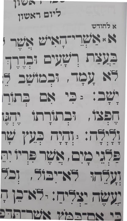 ספר תהילים דמוי עור PU פורמט ענק באותיות גדולות / צבע לבן