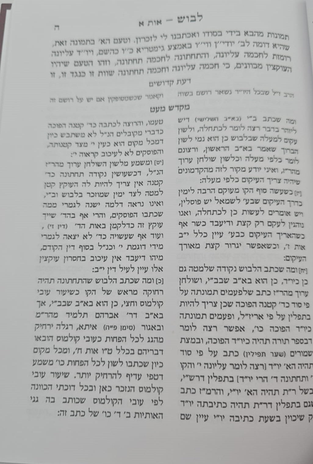 דעת קדושים - מקדש מעט / על הלכות צורת האותיות