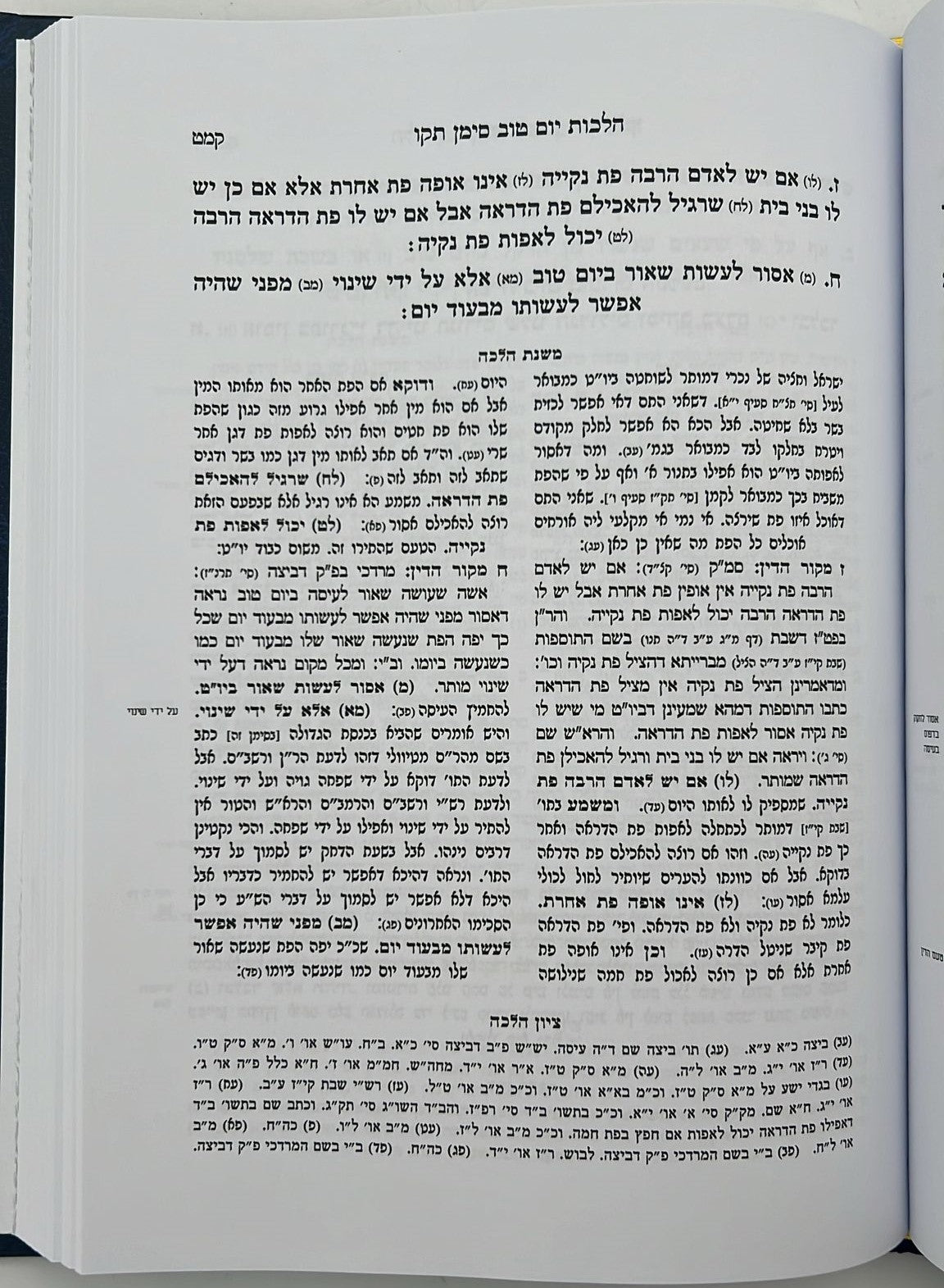 משנת הלכה - יום טוב (תצה-תקכט) / מכון מעשה החושן