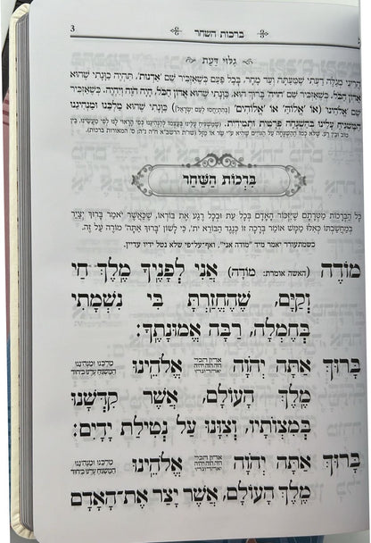 סידור כוונת הלב לימות חול עם תהילים - דמוי עור כריכה גמישה דגם מנומר / פורמט בינוני