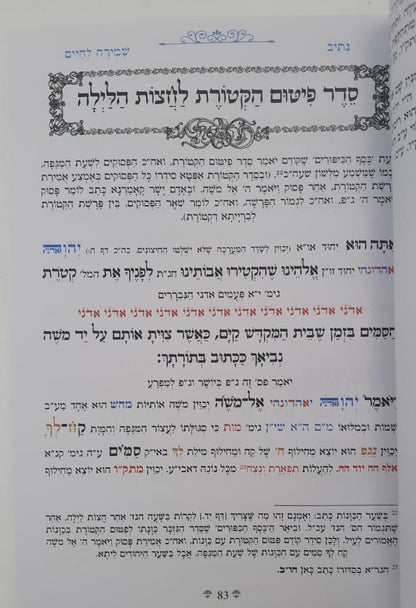 נתיבות שלום - נתיב שמירה לחיים / לפי סדר הרש"ש זלה"ה