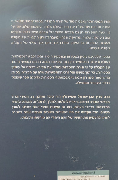 הספירות - בעולמה של החסידות / הרב עדין אבן ישראל שטיינזלץ זצ"ל