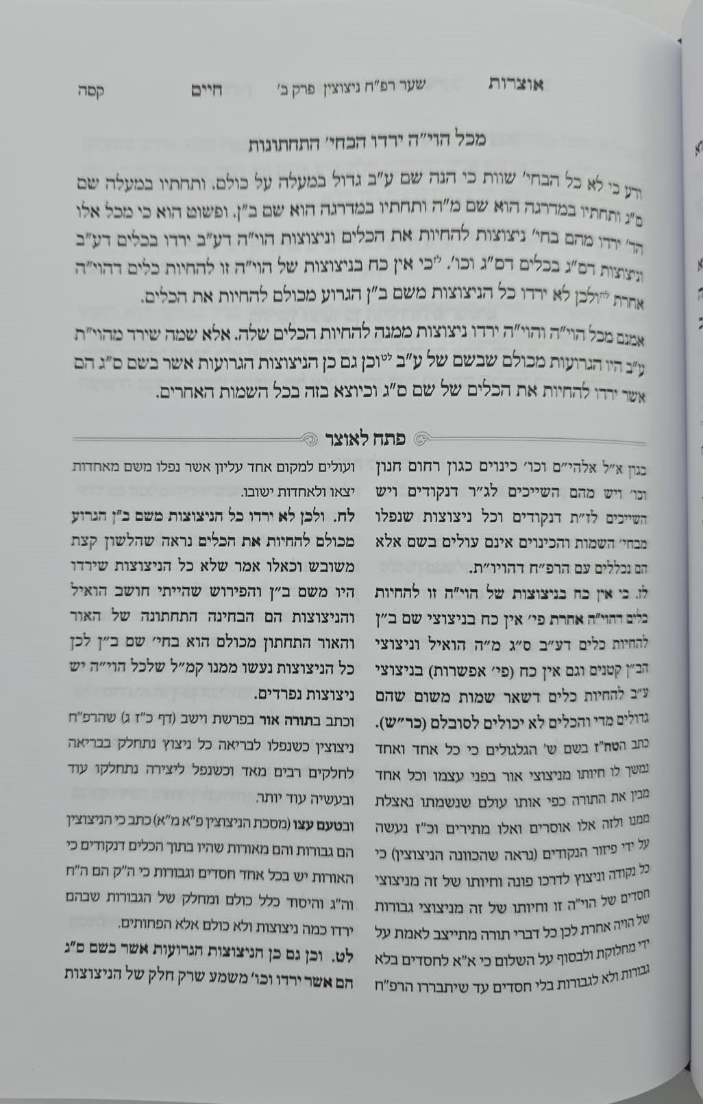 אוצרות חיים למהרח"ו - פתח לאוצר / חלק ב'