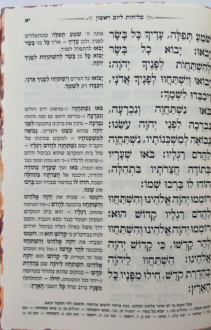 סליחות המפורש - עם ביאור משולב נוסח אשכנז