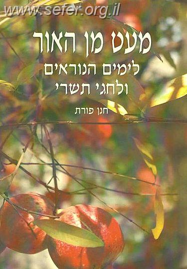 מעט מן האור לימים נוראים ולחגי תשרי / חנן פורת