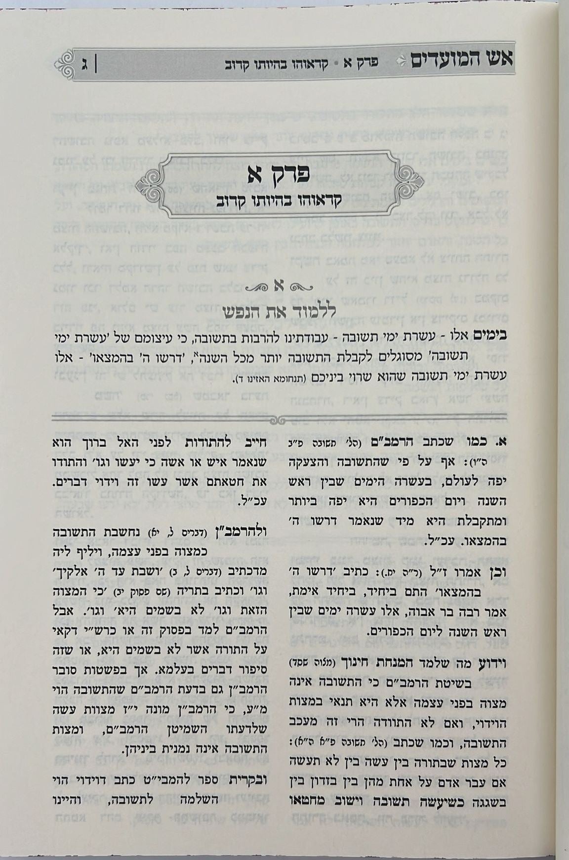 אש המועדים - עשרת ימי תשובה, יום הכיפורים, סוכות / הכנה למועדי ה'