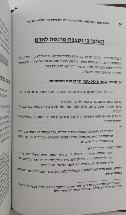 חובת האדם בעולמו - פרנסה / סדרת אמונה ובטחון