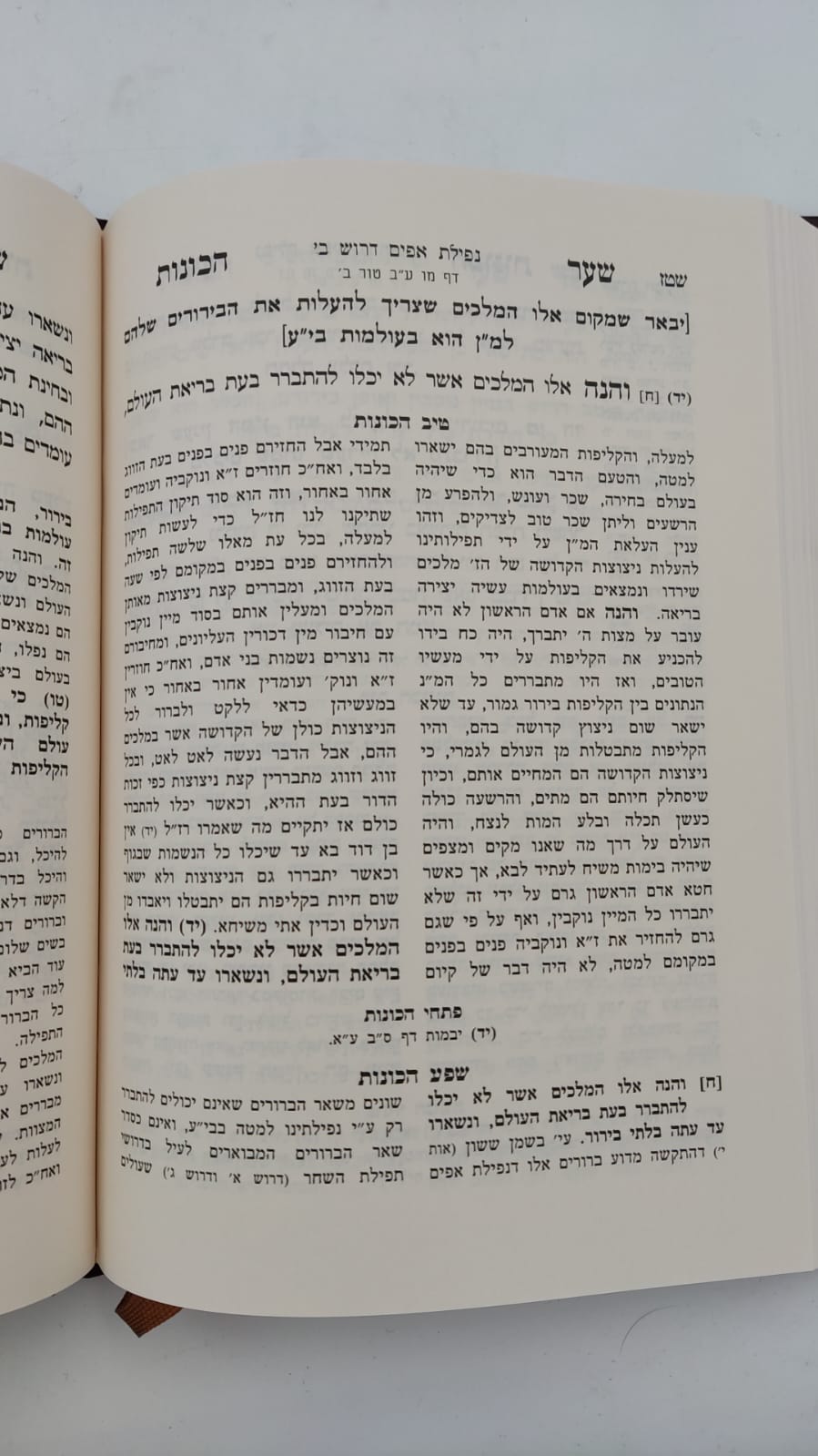 שער הכוונות - עם פירוש טיב הכוונות חלק ויעבור , נפילת אפיים  • סידור הרש"ש - עם פירוש טיב הרש"ש / הרב גמליאל הכהן רבינוביץ