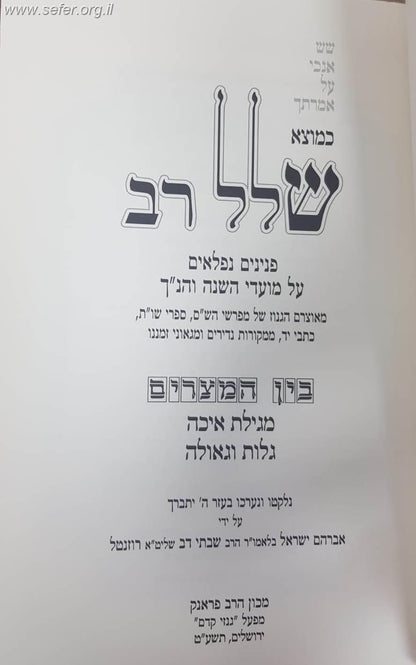 כמוצא שלל רב על המועדים - בין המצרים