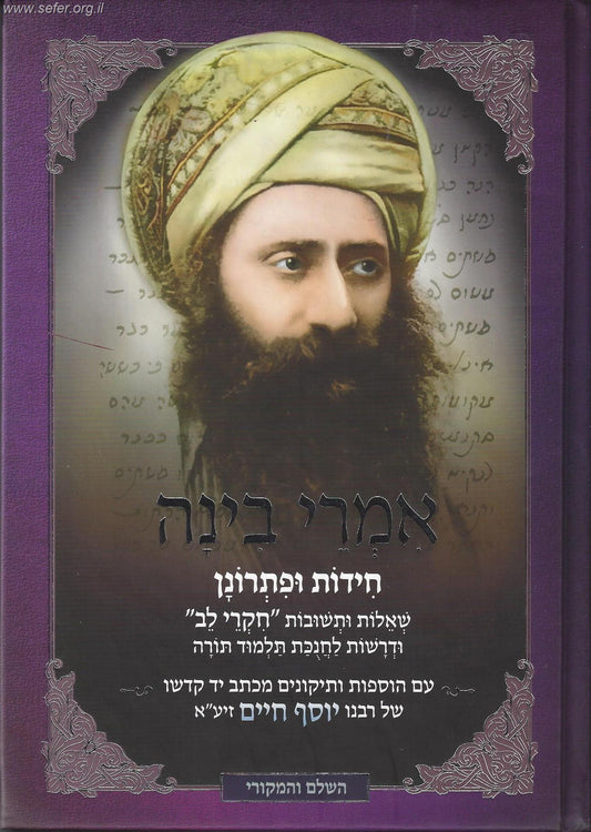 אמרי בינה - חידות ופתרונן / בן איש חי