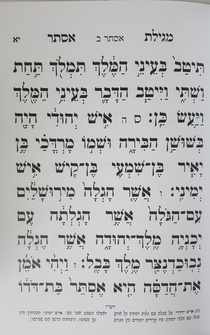 מגילת אסתר באותיות גדולות מאירות עיניים