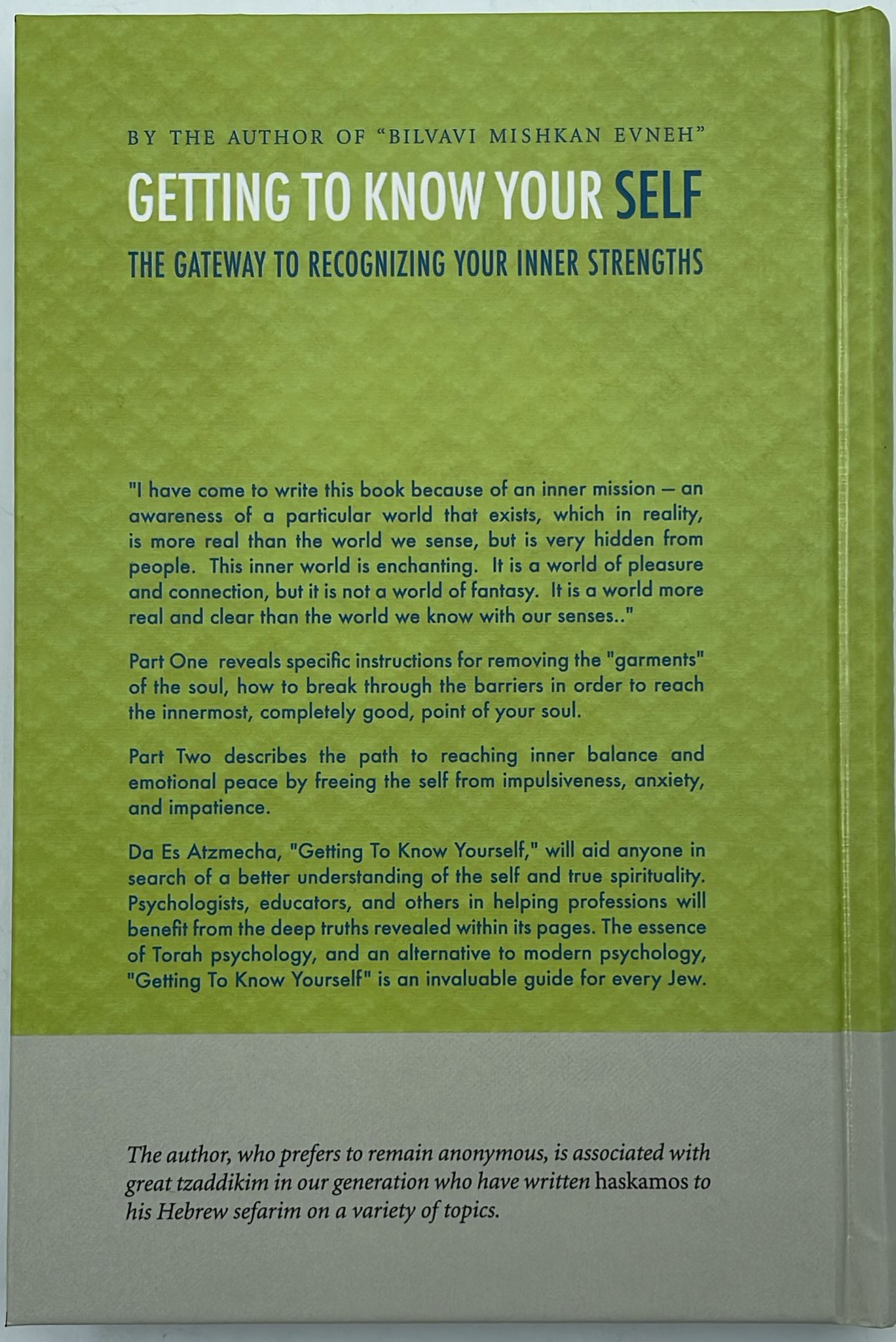 Getting to Know Yourself - Bilvavi / דע את עצמך (אנגלית)