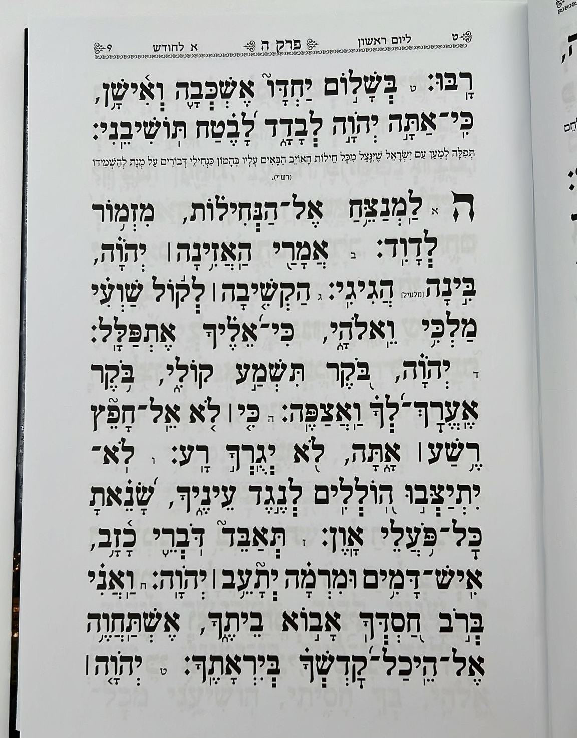 תהילים הודיה בכתב ענק / פורמט ענק