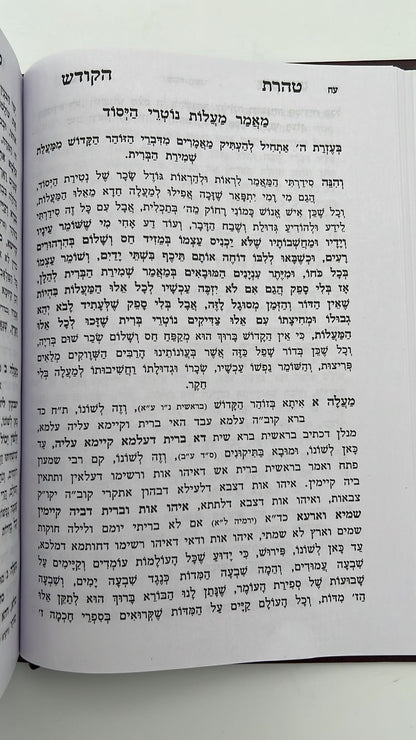 טהרת הקודש מנוקד - וקונטרס שער התפילות פורמט גדול / ר' אהרון ראטה