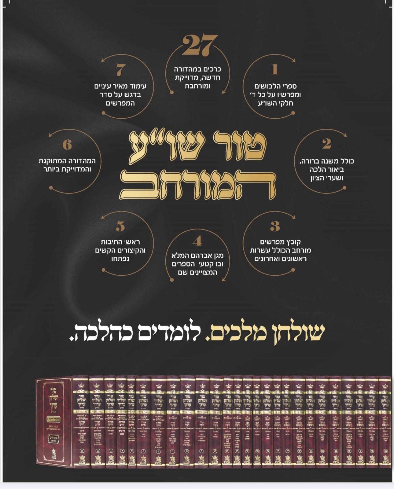 טור שולחן ערוך שולחן מלכים המורחב עם משנה ברורה - סט כז' כרכים / שולחן מלכים