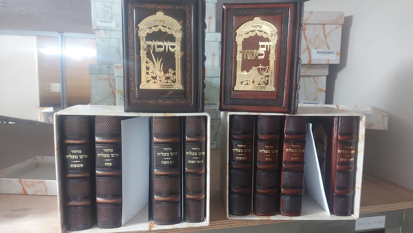 סט מחזורים איש מצליח מעור בצבע חום עם פלקטה [דלוקס לדר]
