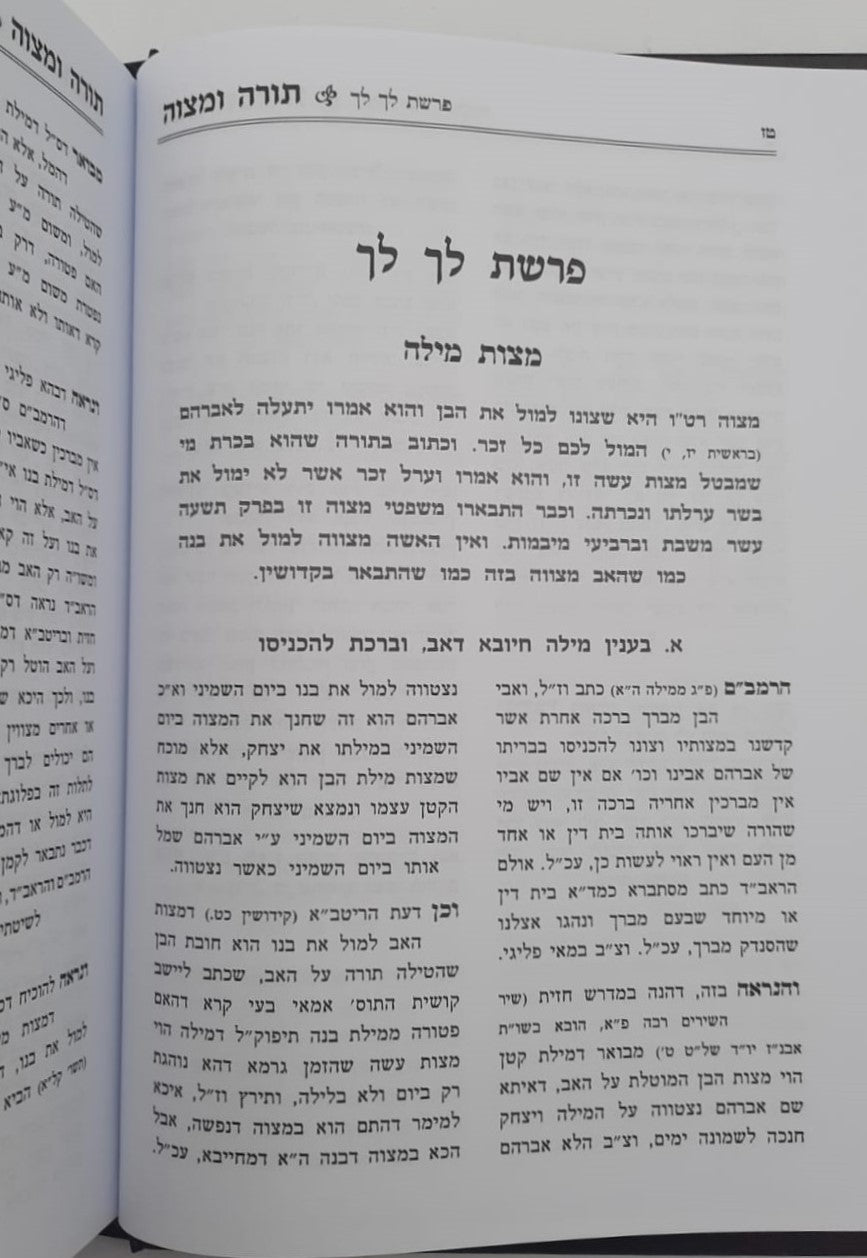 תורה ומצוה ב' כרכים - על ספר המצוות לרמב"ם / לפי סדר הפרשיות