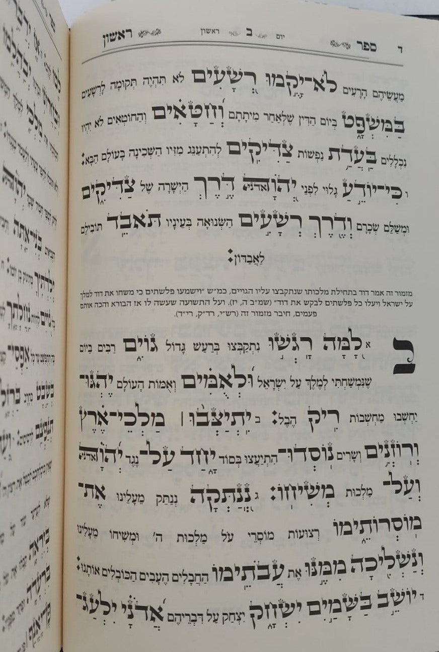 תהילים - עם ביאור משולב נהרות אליהו / פורמט גדול