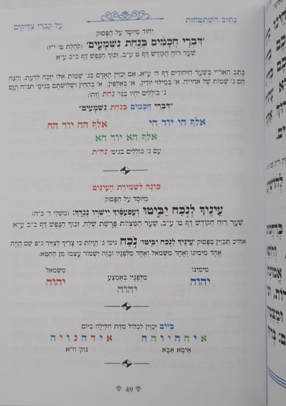 נתיבות שלום - נתיב קברי צדיקים / לפי סדר הרש"ש זלה"ה