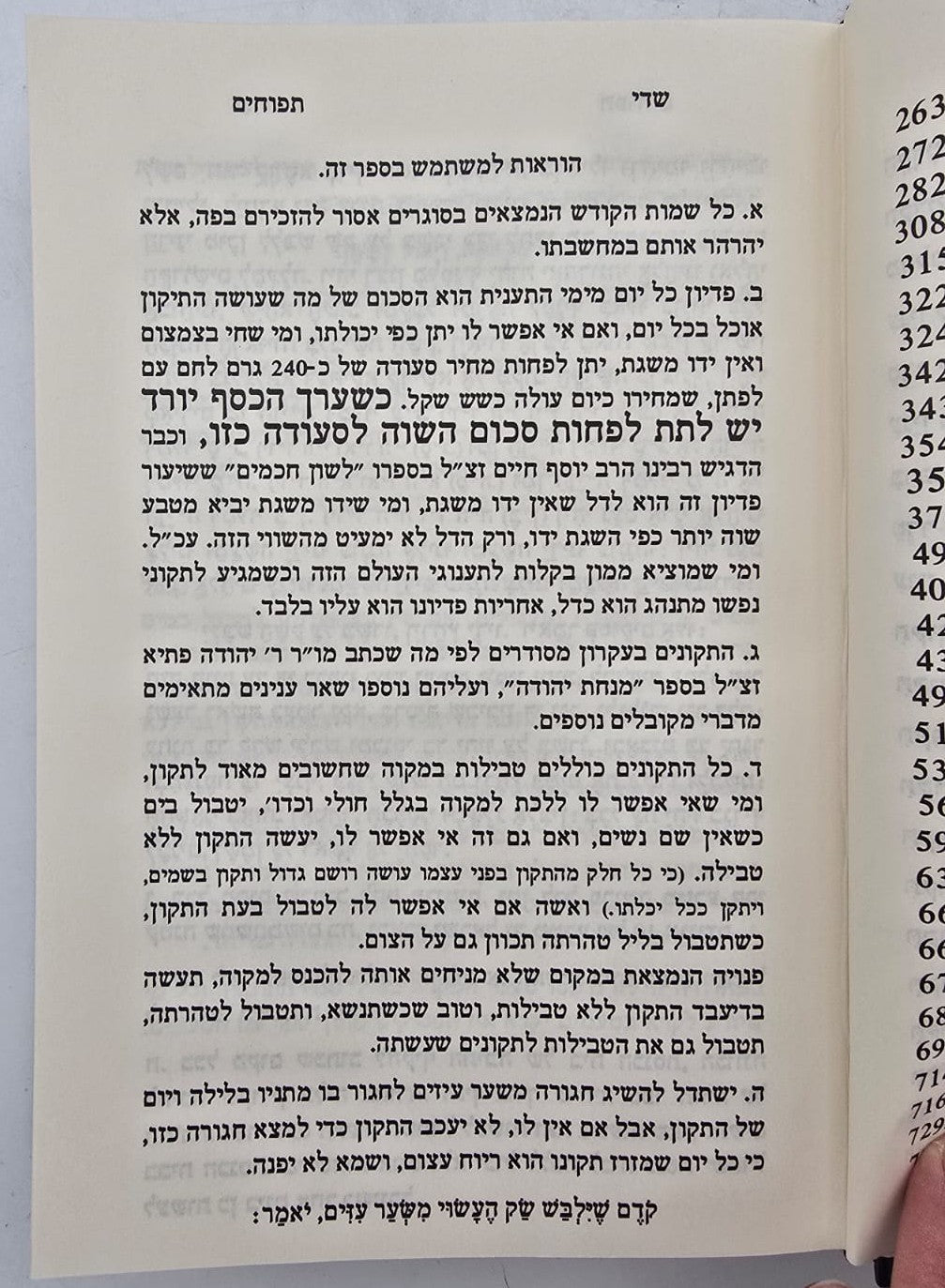 שדי תפוחים המסודר א-ב / תיקונים ותפילות