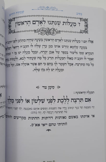 נתיבות שלום - נתיב שמירה לחיים / לפי סדר הרש"ש זלה"ה