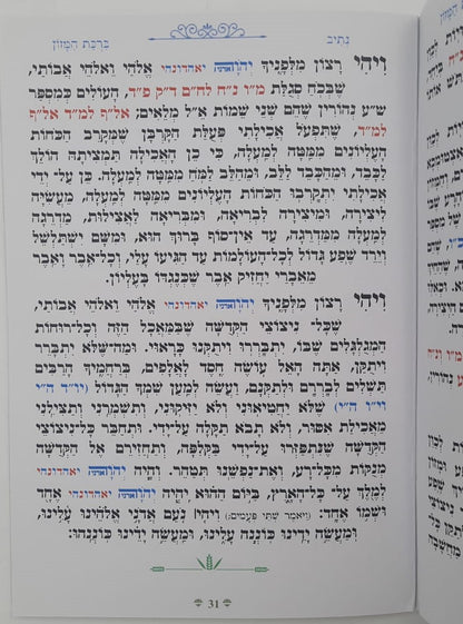 נתיבות שלום - ברכת המזון עם כונות האכילה