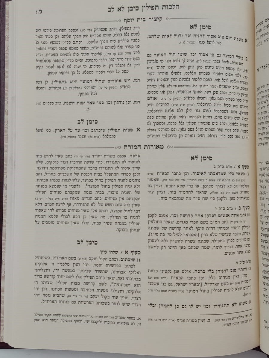 משנה ברורה מאורות - משנת סופרים / הלכות תפילין (סימנים לב'-לו')