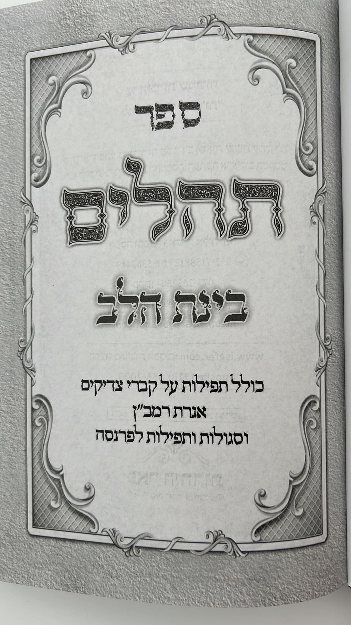 תהילים בינת הלב - כריכת סקאי לבן מסגרת זהב / פורמט בינוני